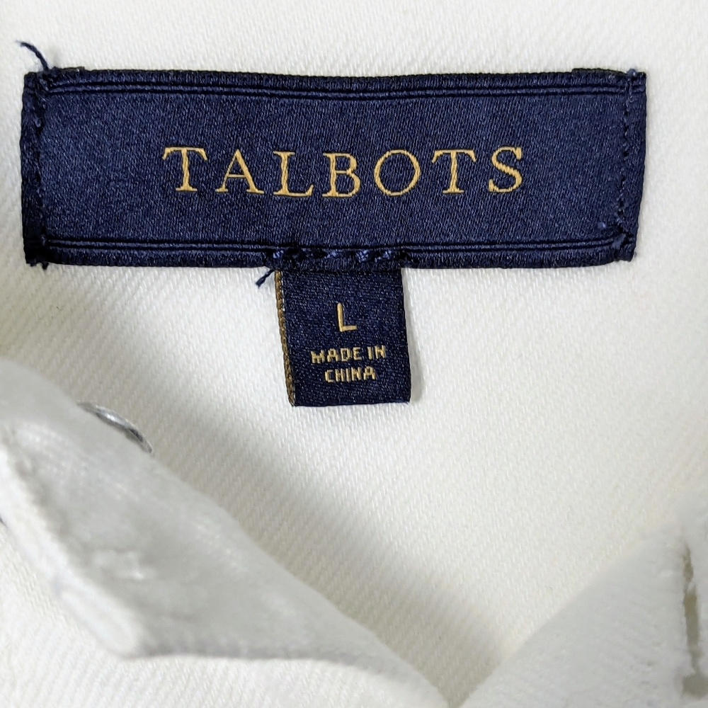 Talbot's White Classic Jean Jacket Size Large - Picture 9 of 10